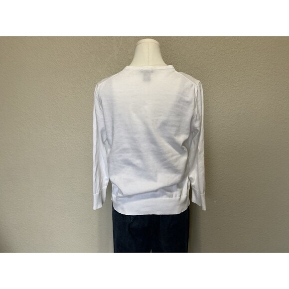 Ann Taylor, Women’s, 3/4 Sleeve Cardigan Sweater, Ivory, Size: L - Picture 2 of 7